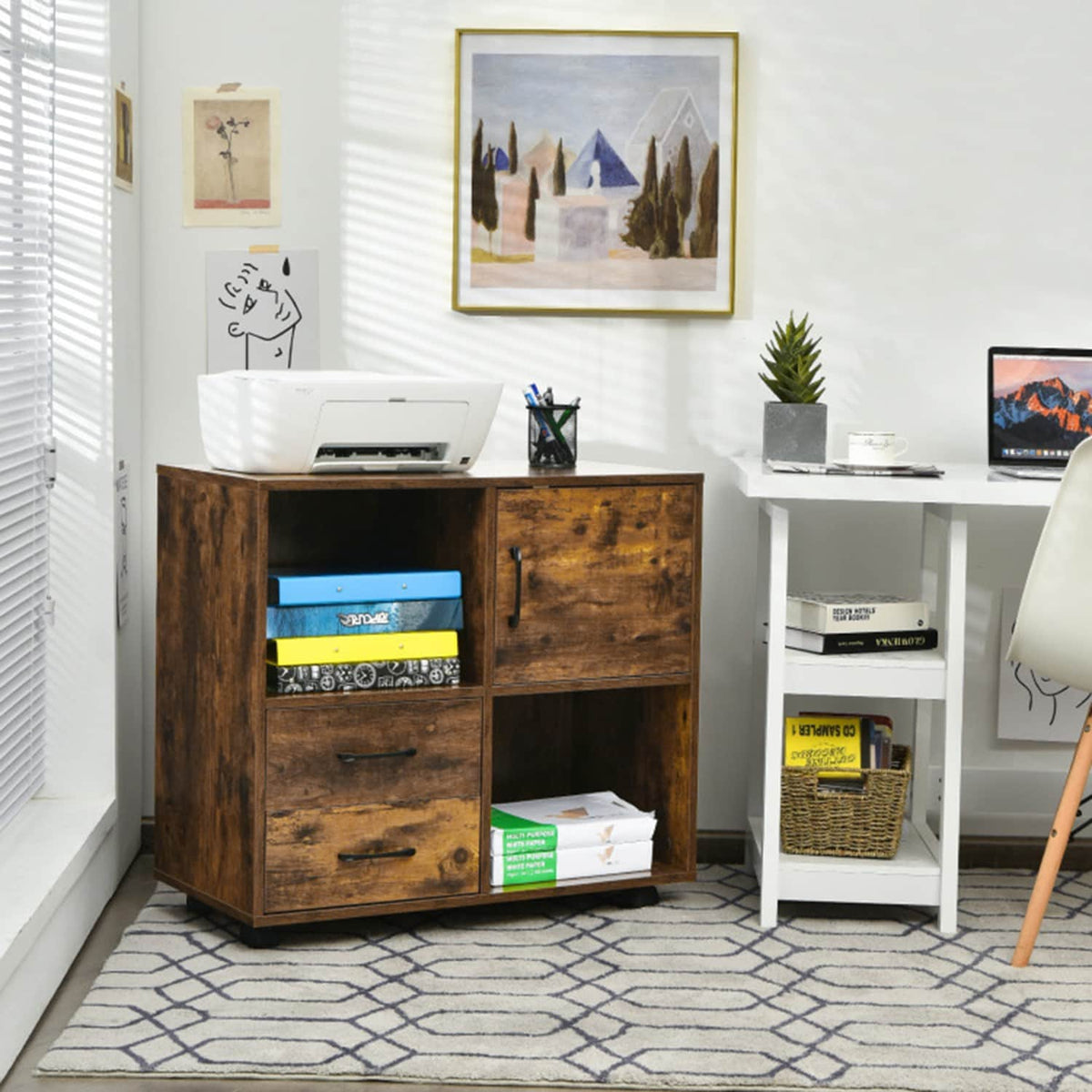 Mondawe Brown 2-Drawer 31.5-in File Cabinet