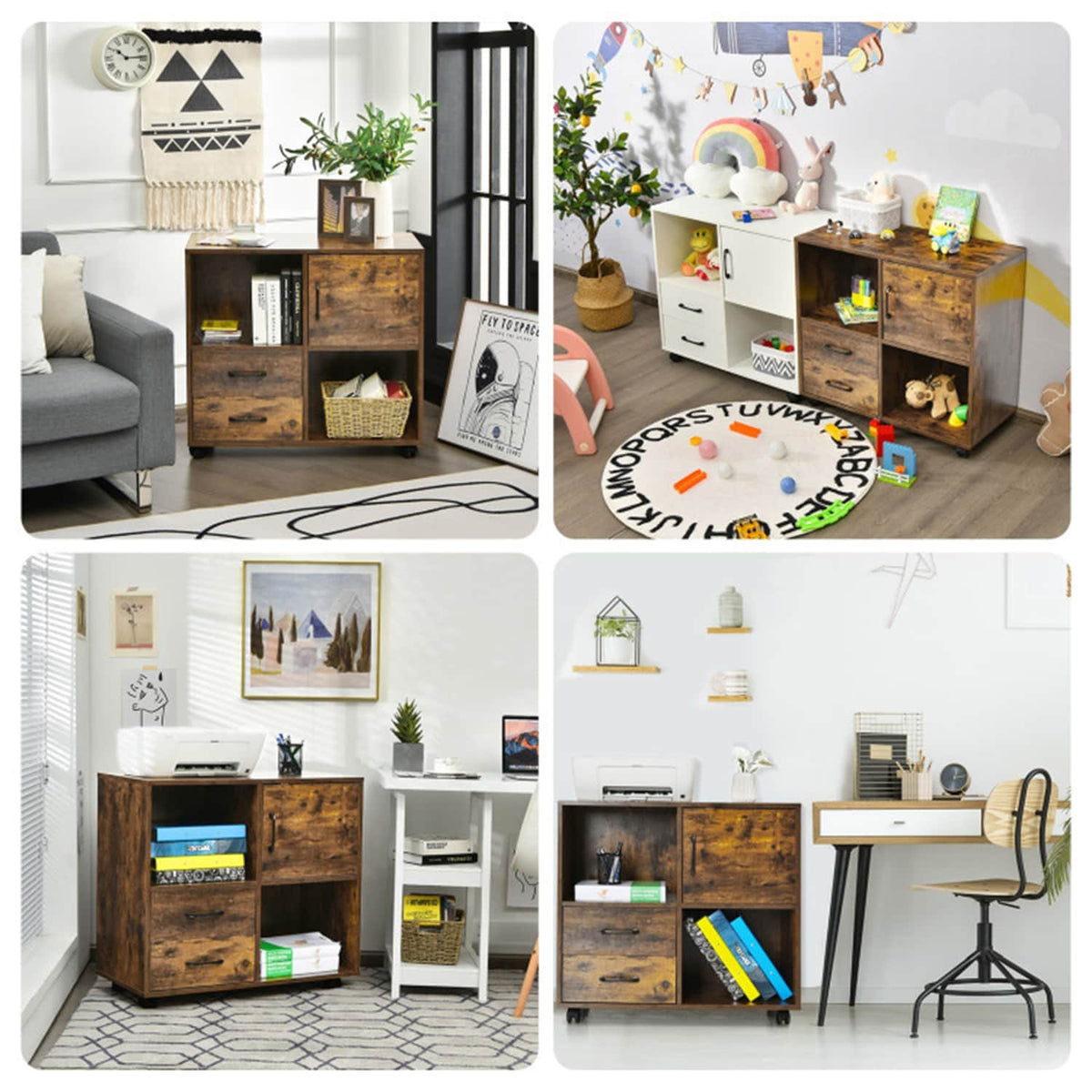 Mondawe Brown 2-Drawer 31.5-in File Cabinet