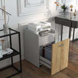 Mondawe White and Brown 2-Drawer 16.5-in File Cabinet