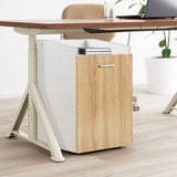 Mondawe White and Brown 2-Drawer 16.5-in File Cabinet