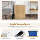 Mondawe White and Brown 2-Drawer 16.5-in File Cabinet