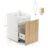Mondawe White and Brown 2-Drawer 16.5-in File Cabinet