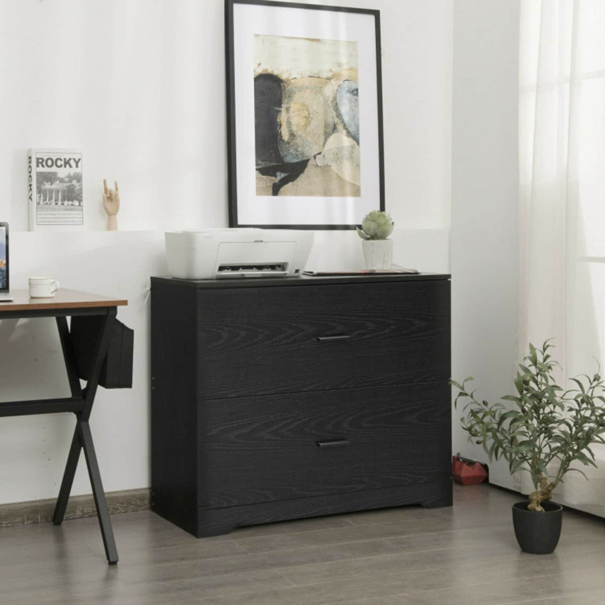 Mondawe Black 2-Drawer 35.5-in File Cabinet