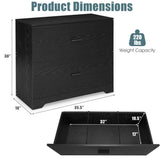 Mondawe Black 2-Drawer 35.5-in File Cabinet