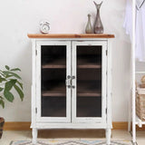 Parisloft White Country Wood Media Cabinet
