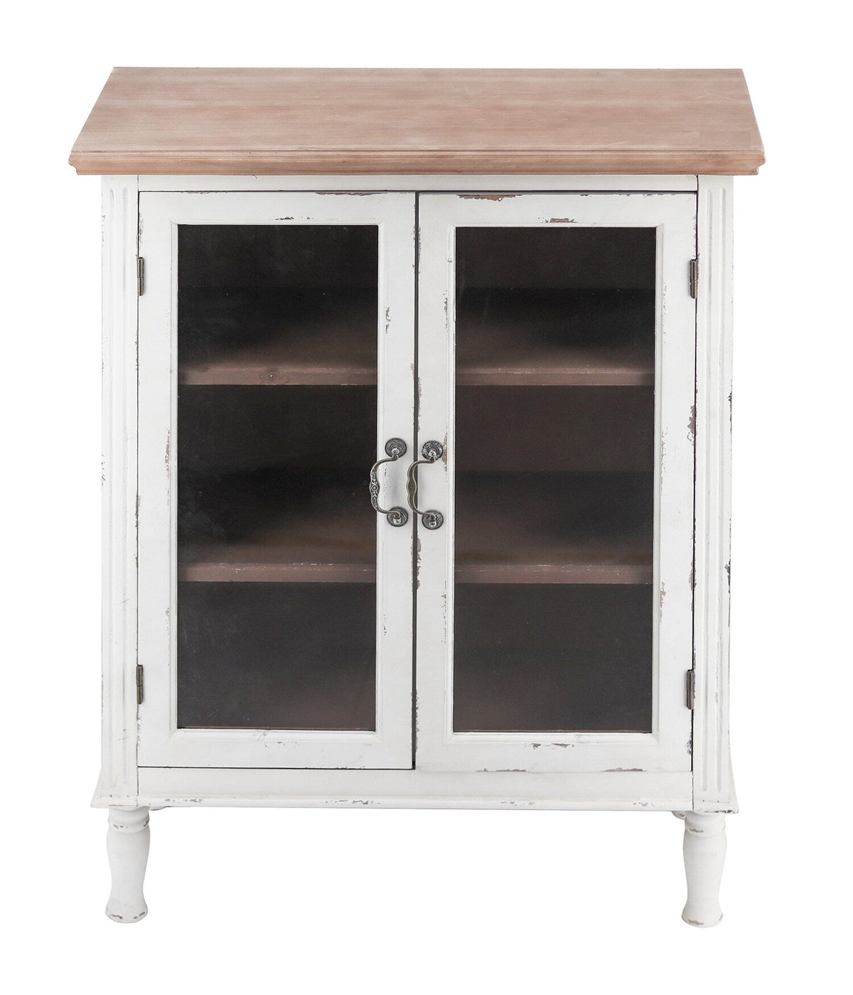 Parisloft White Country Wood Media Cabinet