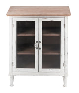 Parisloft White Country Wood Media Cabinet