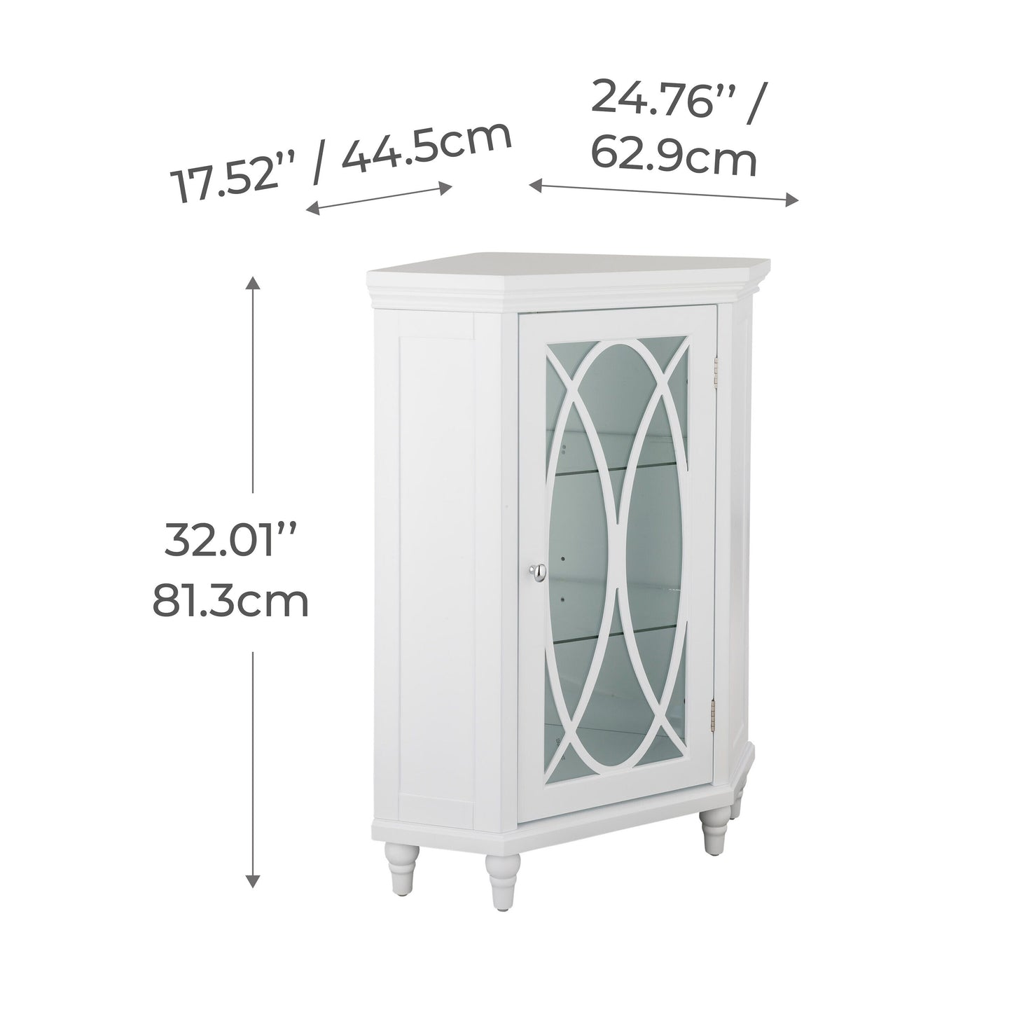 Teamson Home Florence 24.75-in x 32-in x 17.5-in White Freestanding Corner Linen Cabinet