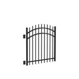 Freedom Providence 4-ft H x 4-ft W Black Aluminum Spaced Picket Pressed-point Decorative Fence Gate