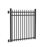 Freedom Providence 5-ft H Black Aluminum Spaced Picket Pressed-point Decorative Fence Gate