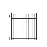 Freedom Providence 5-ft H Black Aluminum Spaced Picket Pressed-point Decorative Fence Gate