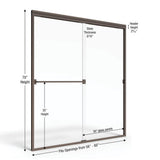 Classic 60 in. x 70 in. Semi-Frameless Sliding Shower Door in Oil Rubbed Bronze with Clear Glass - Super Arbor