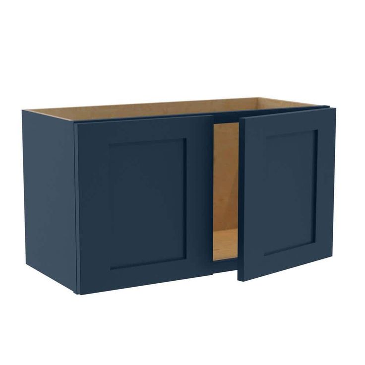 Home Decorators Collection Newport 24 in. W x 24 in. D x 15 in. H Assembled Plywood Wall Bridge Kitchen Cabinet in Mythic Blue with Soft Close