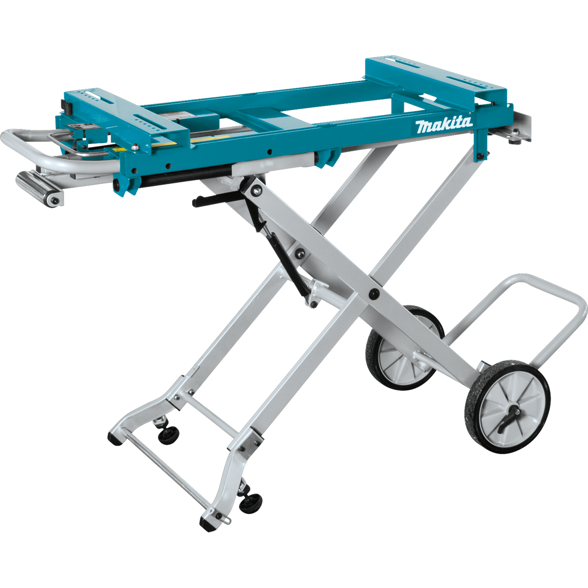 Makita WST05 Portable Rise Jobsite Miter Saw Stand, 46 in. Folded, 106-1/2 in. Extensions, 220 lb Capacity