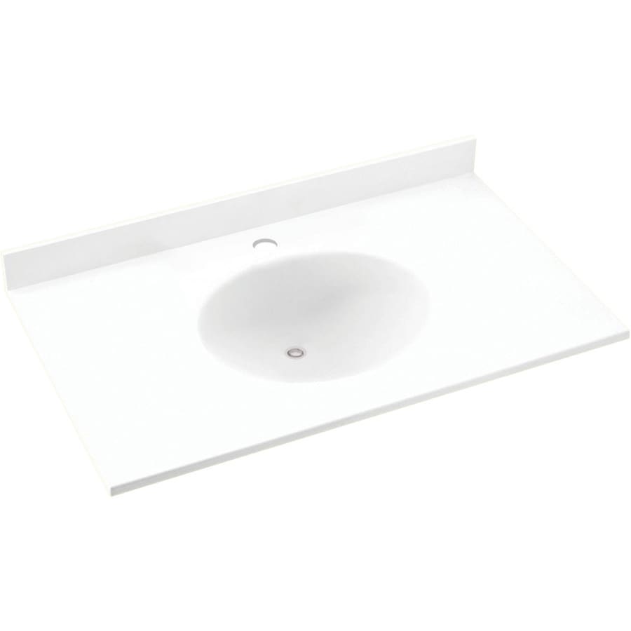 SWAN Ellipse 31-in White Solid Surface Bathroom Vanity Top