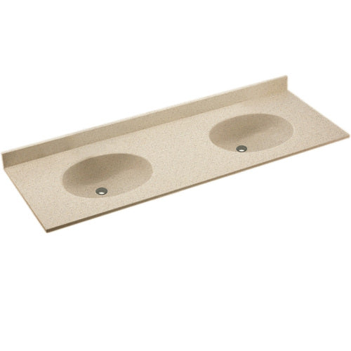 SWAN Chesapeake 73-in Tahiti White Solid Surface Bathroom Vanity Top - Super Arbor