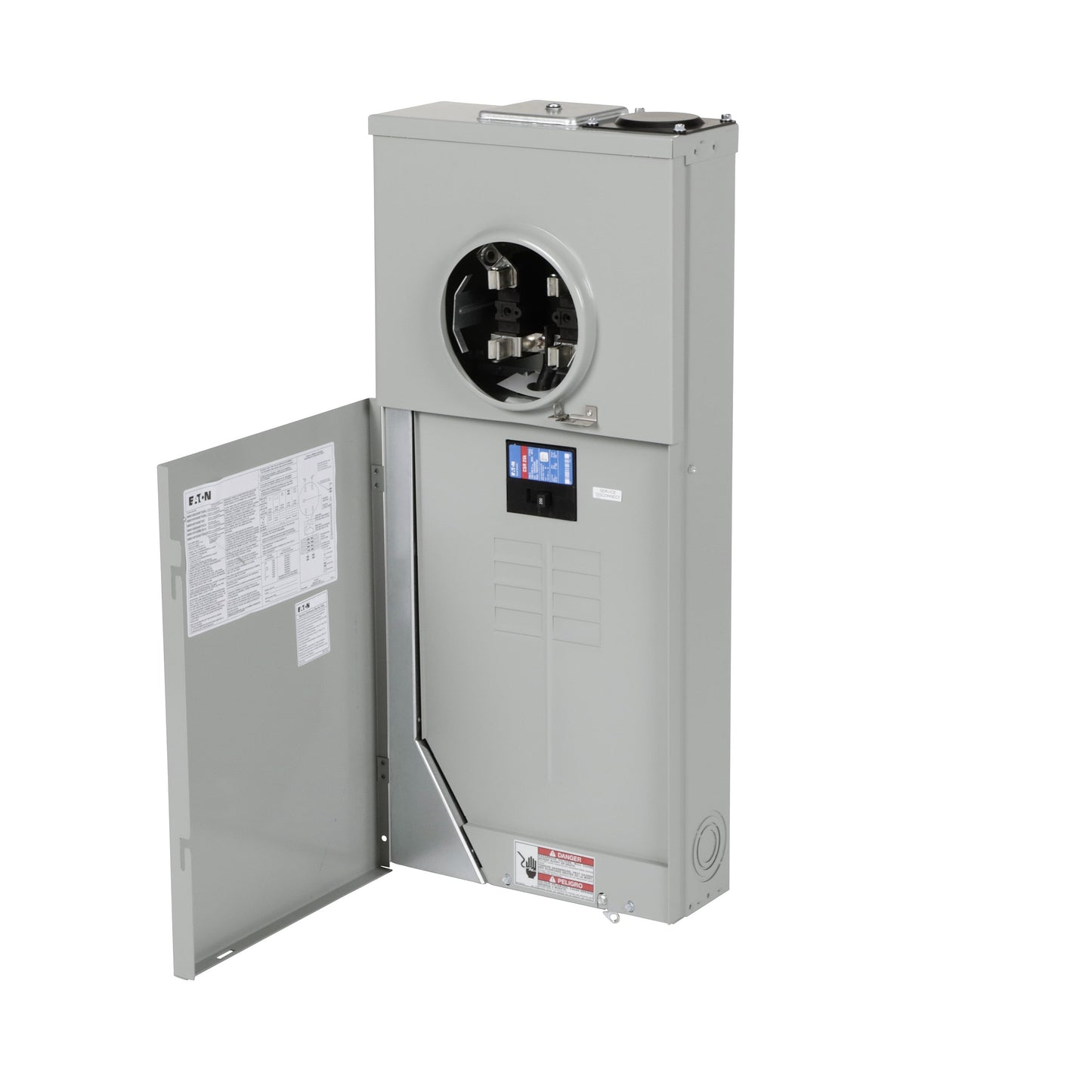 Eaton Type BR 200-Amp 8-space load center - angle view