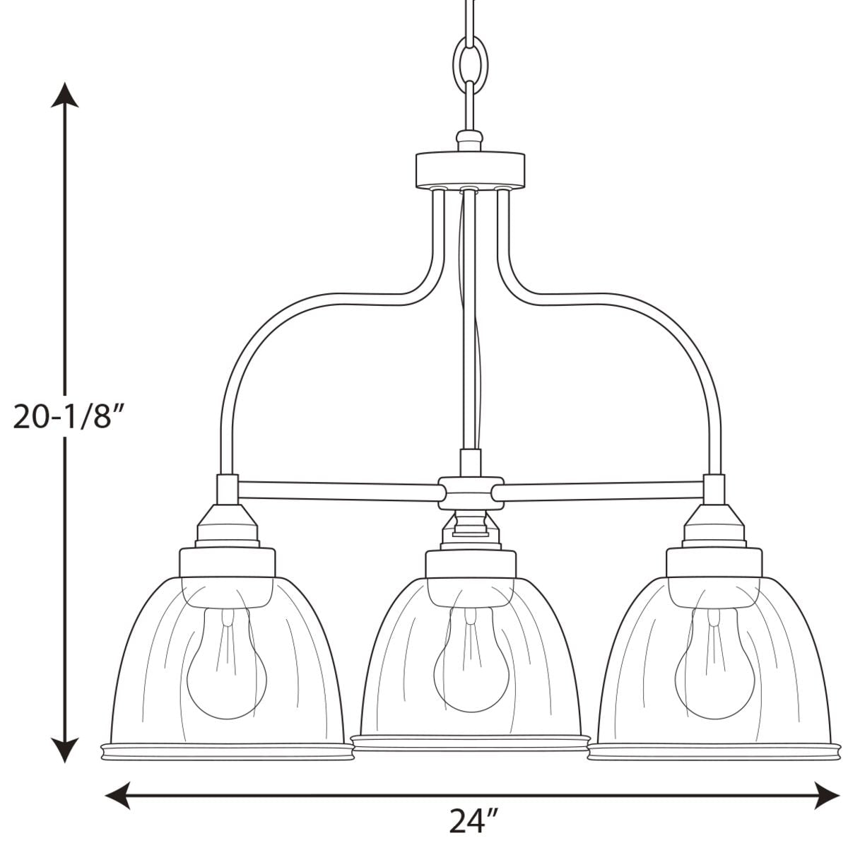 Progress Lighting Saluda 3-Light Brushed Nickel Transitional Chandelier