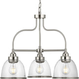 Progress Lighting Saluda 3-Light Brushed Nickel Transitional Chandelier