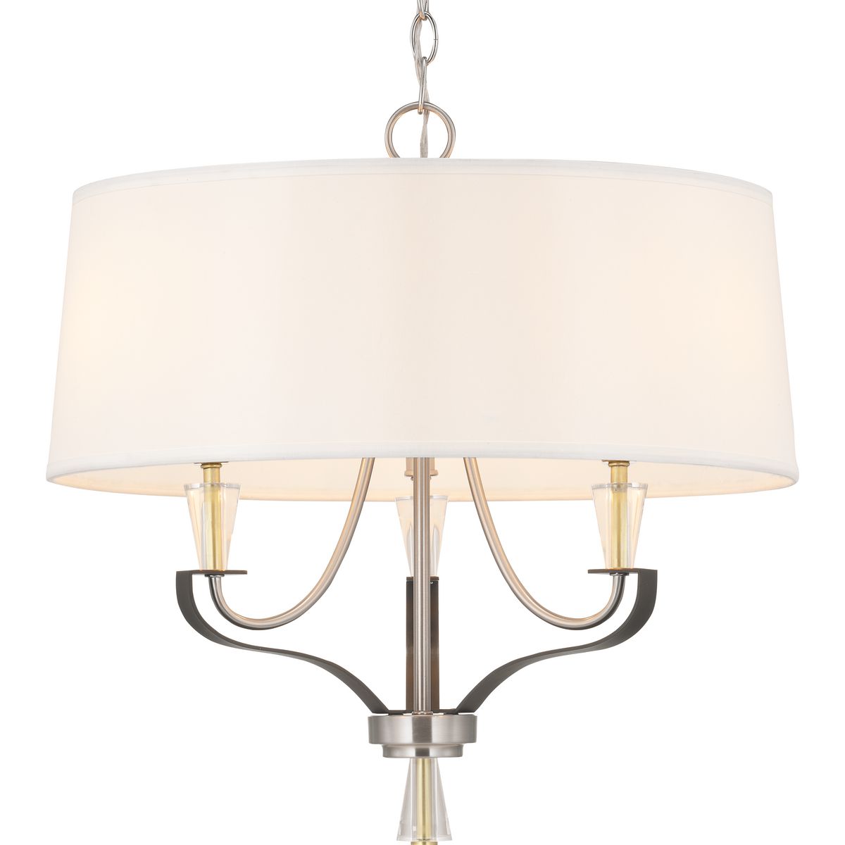 Progress Lighting Nealy 3-Light Brushed Nickel Modern/Contemporary Chandelier