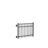 Freedom New Haven 3-ft H x 4-ft W Black Aluminum Spaced Picket Flat-top Decorative Fence Gate