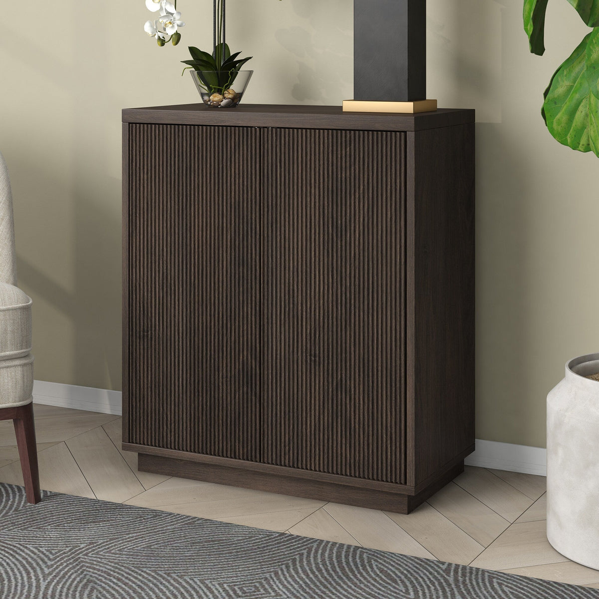 Hailey Home Alston Alder Brown 2-Shelf Office Cabinet