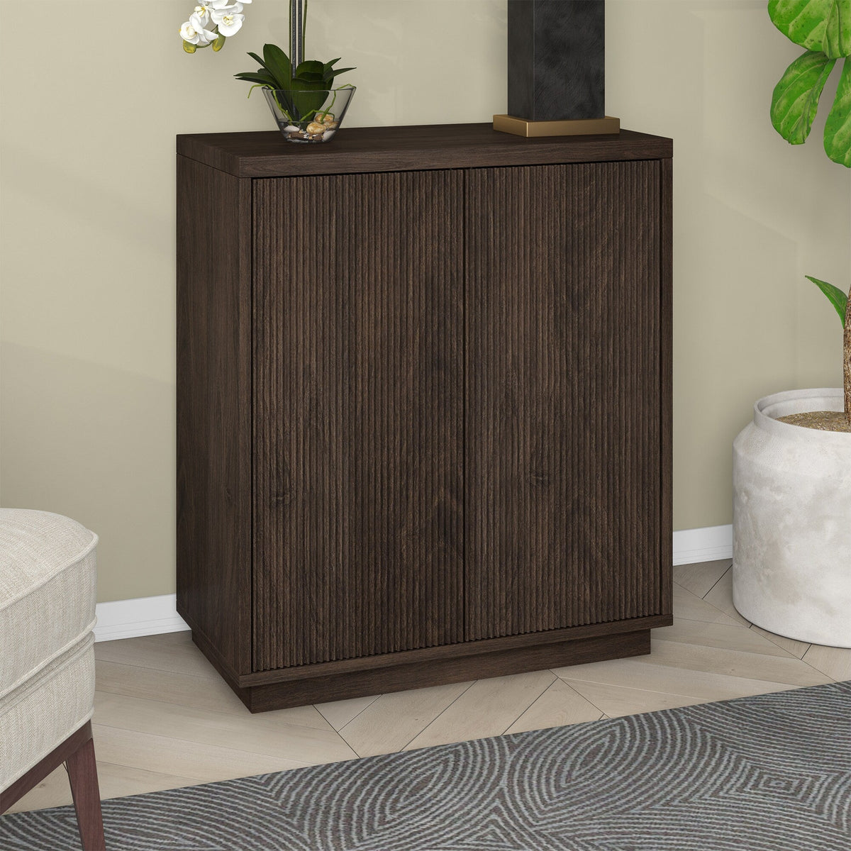 Hailey Home Alston Alder Brown 2-Shelf Office Cabinet