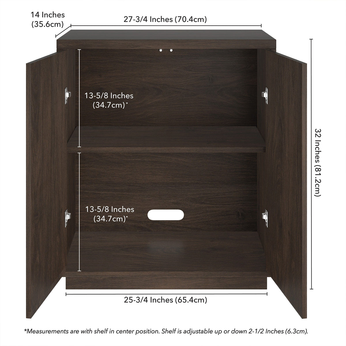 Hailey Home Alston Alder Brown 2-Shelf Office Cabinet