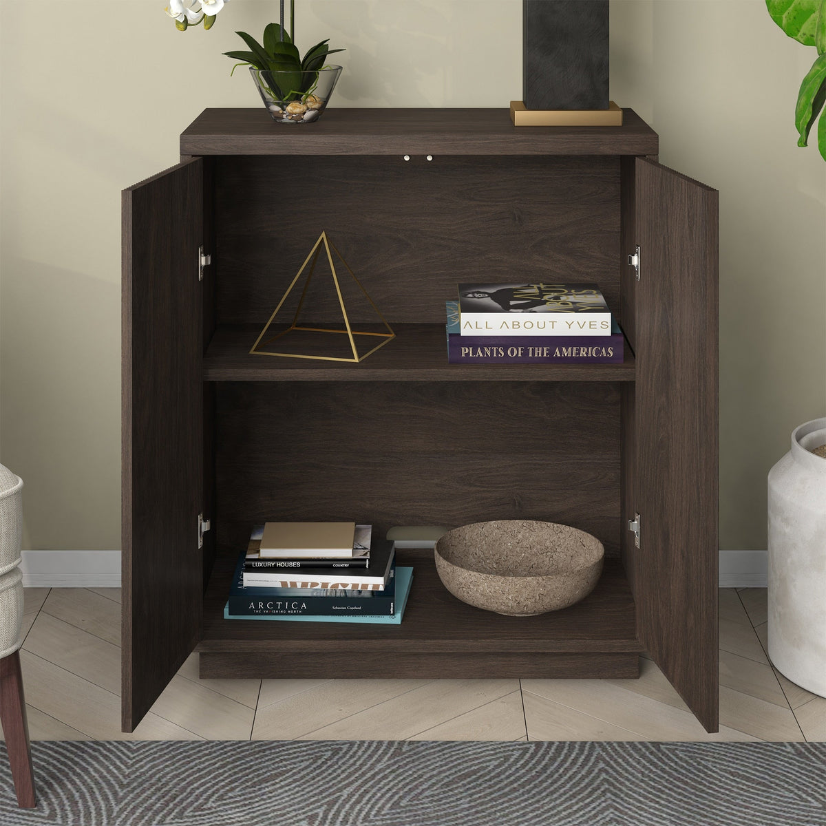 Hailey Home Alston Alder Brown 2-Shelf Office Cabinet