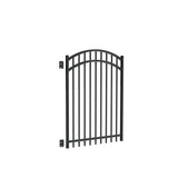 Freedom New Haven 5-ft H x 4-ft W Black Aluminum Spaced Picket Flat-top Decorative Fence Gate