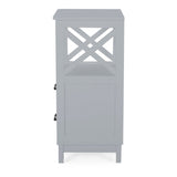 Siavonce Modern Gray Freestanding 2-Drawer Linen Cabinet with Open Shelf