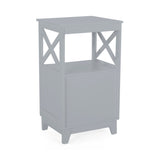 Siavonce Modern Gray Freestanding 2-Drawer Linen Cabinet with Open Shelf