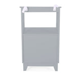 Siavonce Modern Gray Freestanding 2-Drawer Linen Cabinet with Open Shelf