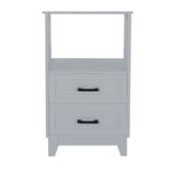 Siavonce Modern Gray Freestanding 2-Drawer Linen Cabinet with Open Shelf