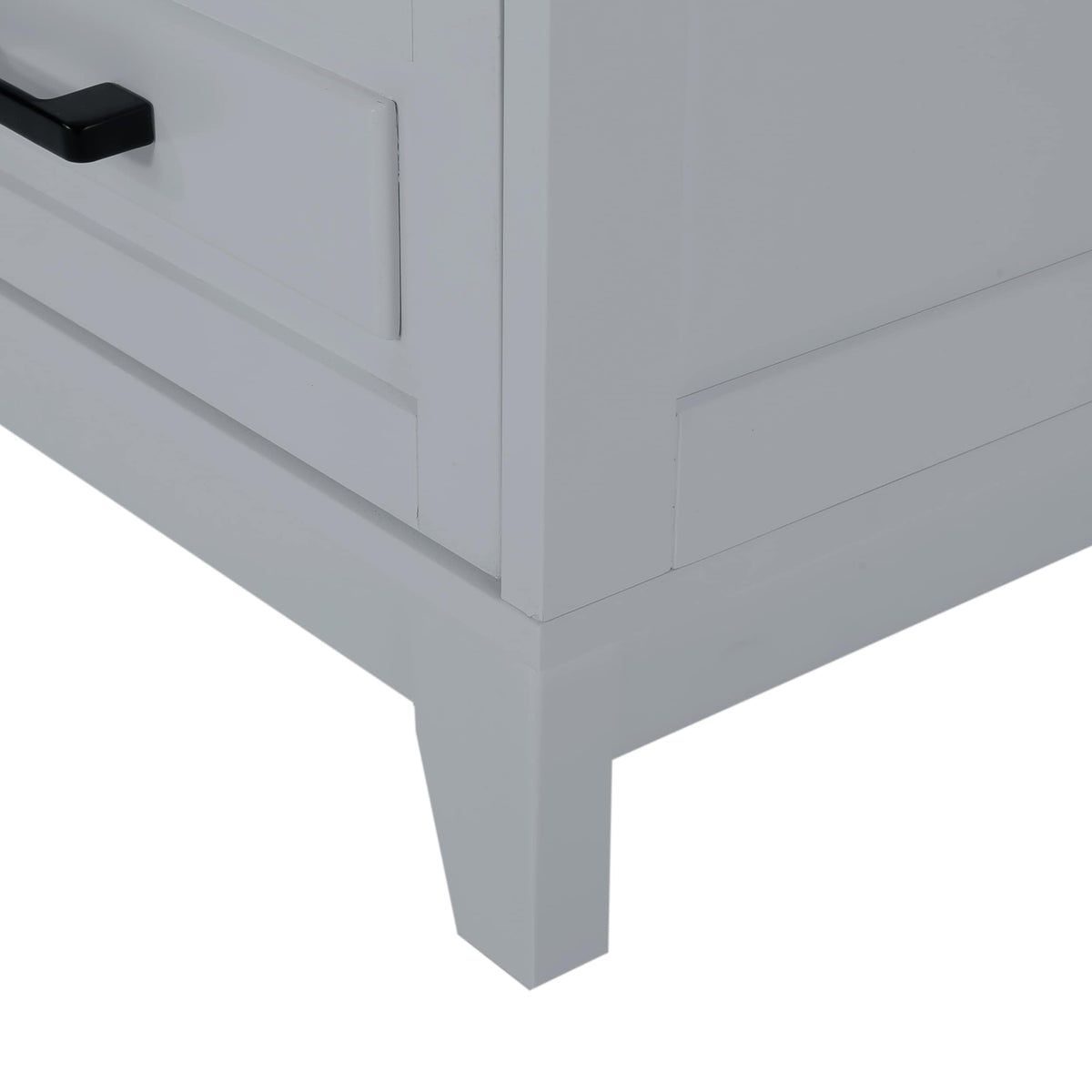 Siavonce Modern Gray Freestanding 2-Drawer Linen Cabinet with Open Shelf
