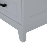 Siavonce Modern Gray Freestanding 2-Drawer Linen Cabinet with Open Shelf