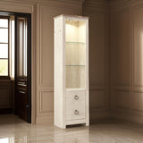 Benzara Contemporary/Modern White Wood Curio Cabinet