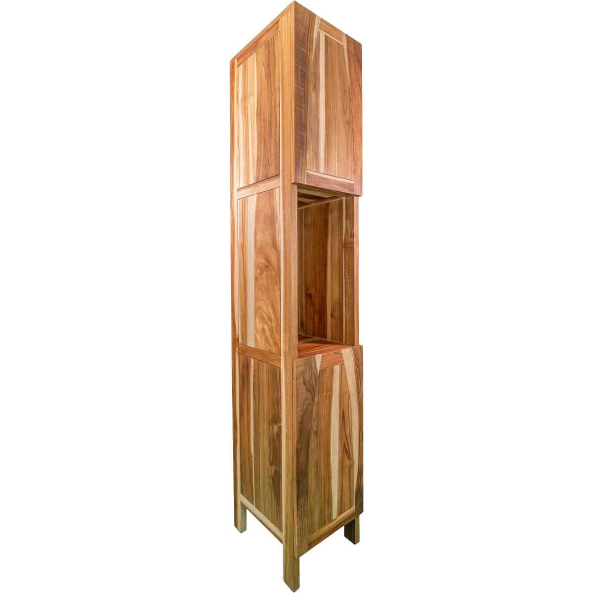EcoDecors Tranquility 17-in x 79-in x 14-in Brown Wood Freestanding Linen Cabinet