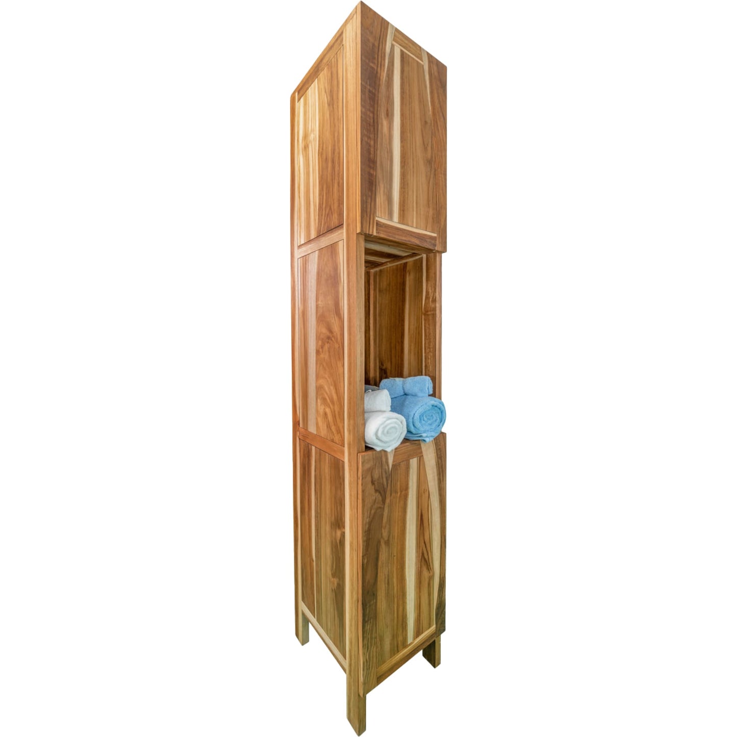 EcoDecors Tranquility 17-in x 79-in x 14-in Brown Wood Freestanding Linen Cabinet