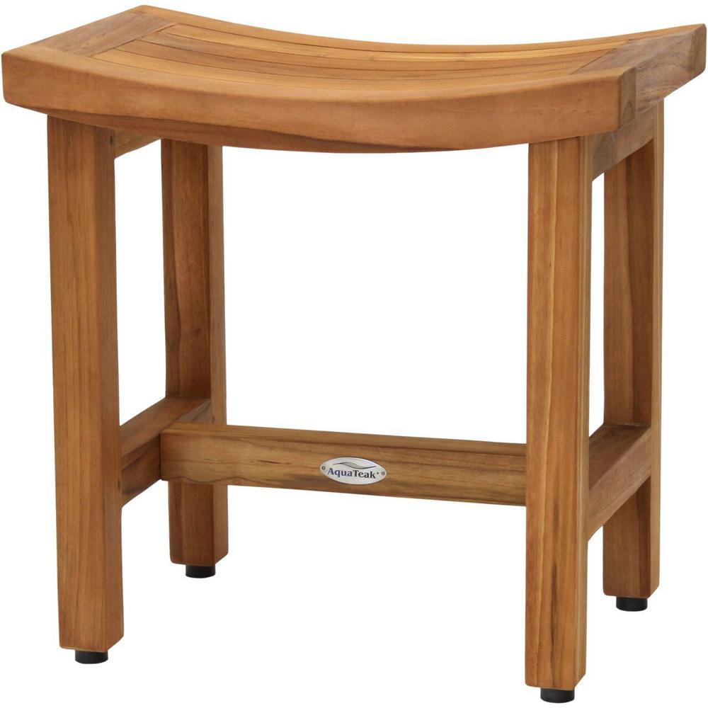 Patented 18 in. Sumba Lotus Teak Shower Bench - Super Arbor