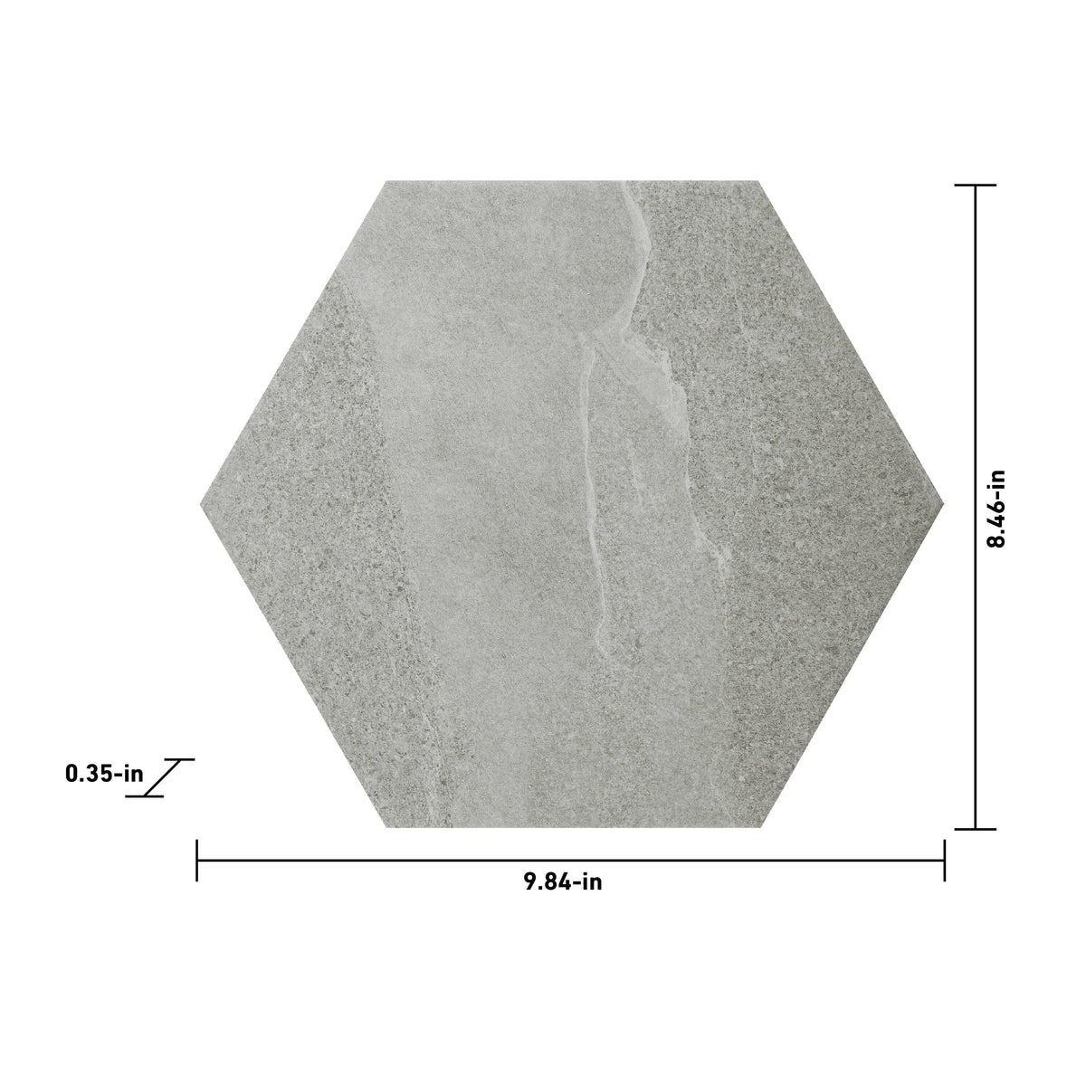 Satori Gios Obsidian 8-in x 10-in Matte Porcelain Hexagon Floor and Wall Tile (0.44-sq. ft/ Piece)