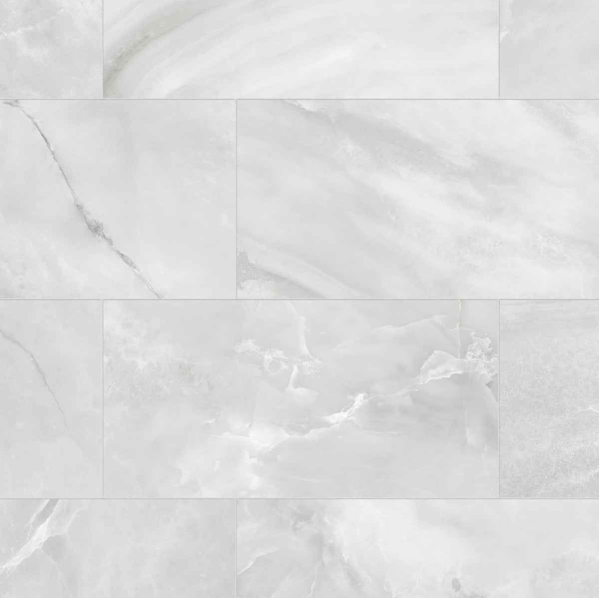Satori Onyx Luna 12-in x 24-in Polished Porcelain Marble Look Floor and Wall Tile (1.94-sq. ft/ Piece)