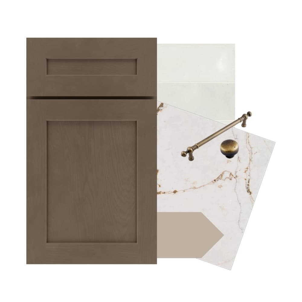 Diamond Express Jamestown 24-in W x 34.5-in H x 24-in D Colt Brown 1-Drawer Base Fully Assembled Plywood Cabinet (Recessed Panel Shaker Style)