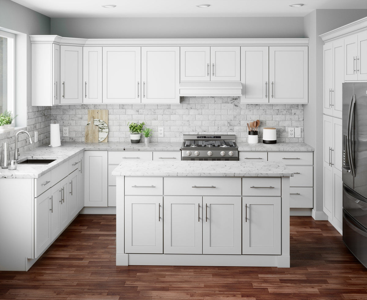 RELIABILT Fairplay 36-in W x 34.5-in H x 24-in D White 1-Drawer Base Ready To Assemble Plywood Cabinet (Recessed Panel Shaker Door Style)