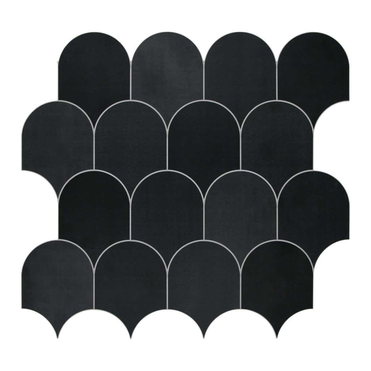 SUNWINGS Tile Black Mixed 11-in x 12-in Matte Composite Peel and stick Mosaic Wall Tile product image