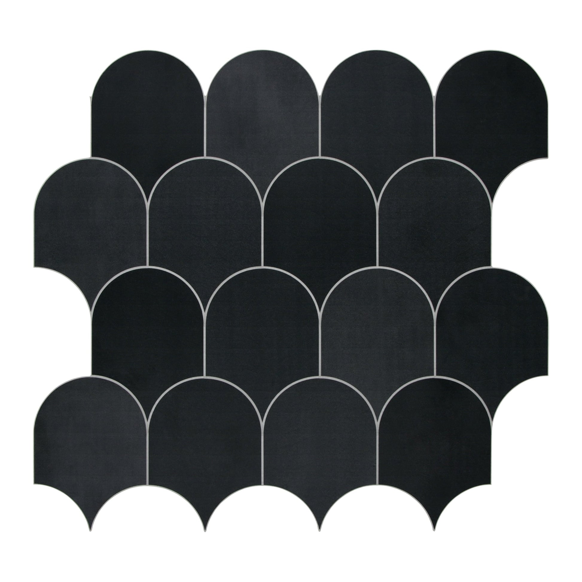 SUNWINGS Tile Black Mixed 11-in x 12-in Matte Composite Peel and stick Mosaic Wall Tile product image