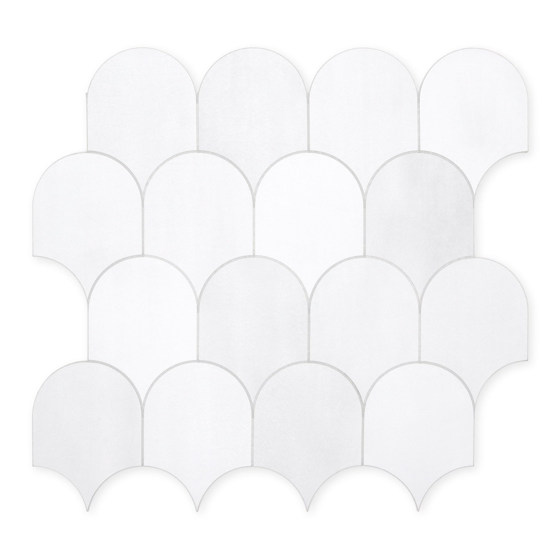 SUNWINGS Tile White Mixed 11-in x 12-in Matte Composite Peel and stick Mosaic Wall Tile product image