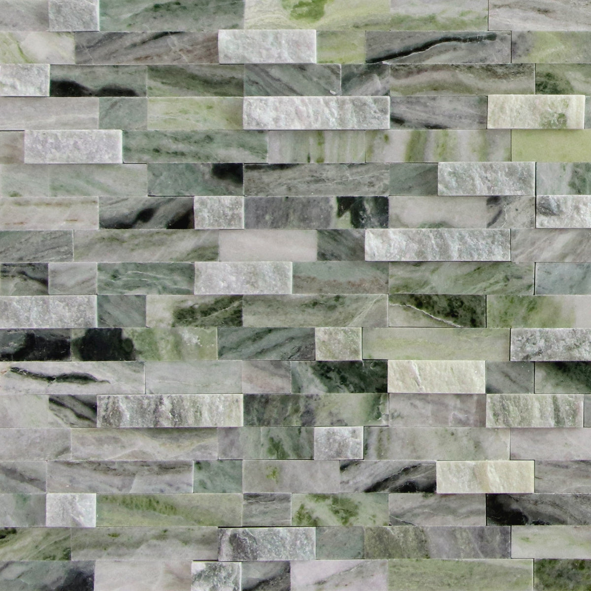 SUNWINGS 3D Stone Emerald Green 11-in x 12-in Polished Natural stone Marble Hexagon Peel and stick Mosaic Wall Tile product image