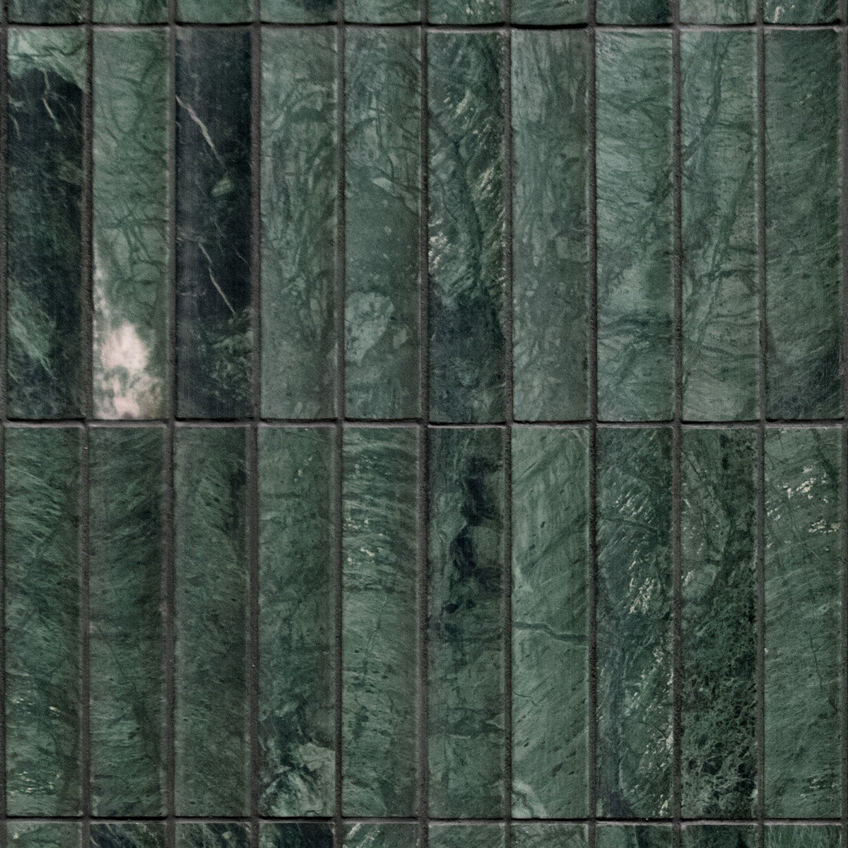 SUNWINGS Fluted Indian Green 11-in x 12-in Honed Natural stone Marble Mosaic Wall Tile product image