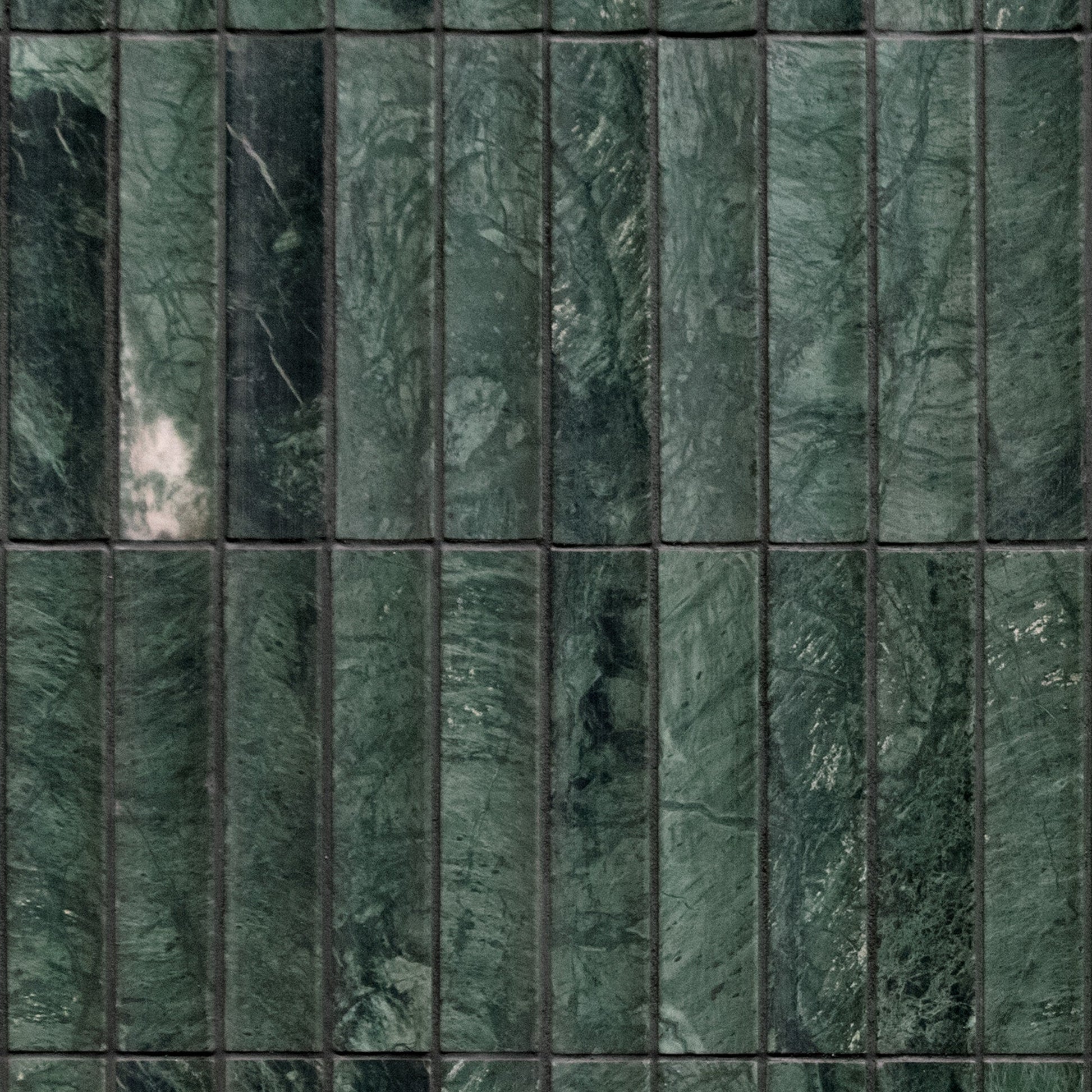 SUNWINGS Fluted Indian Green 11-in x 12-in Honed Natural stone Marble Mosaic Wall Tile product image